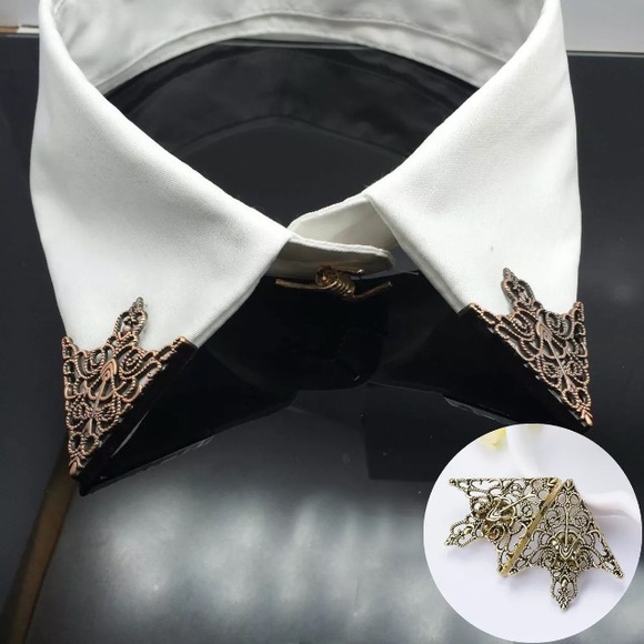 ❤️gorgeous gold statement collar shirt brooch pin - Picture 2 of 6